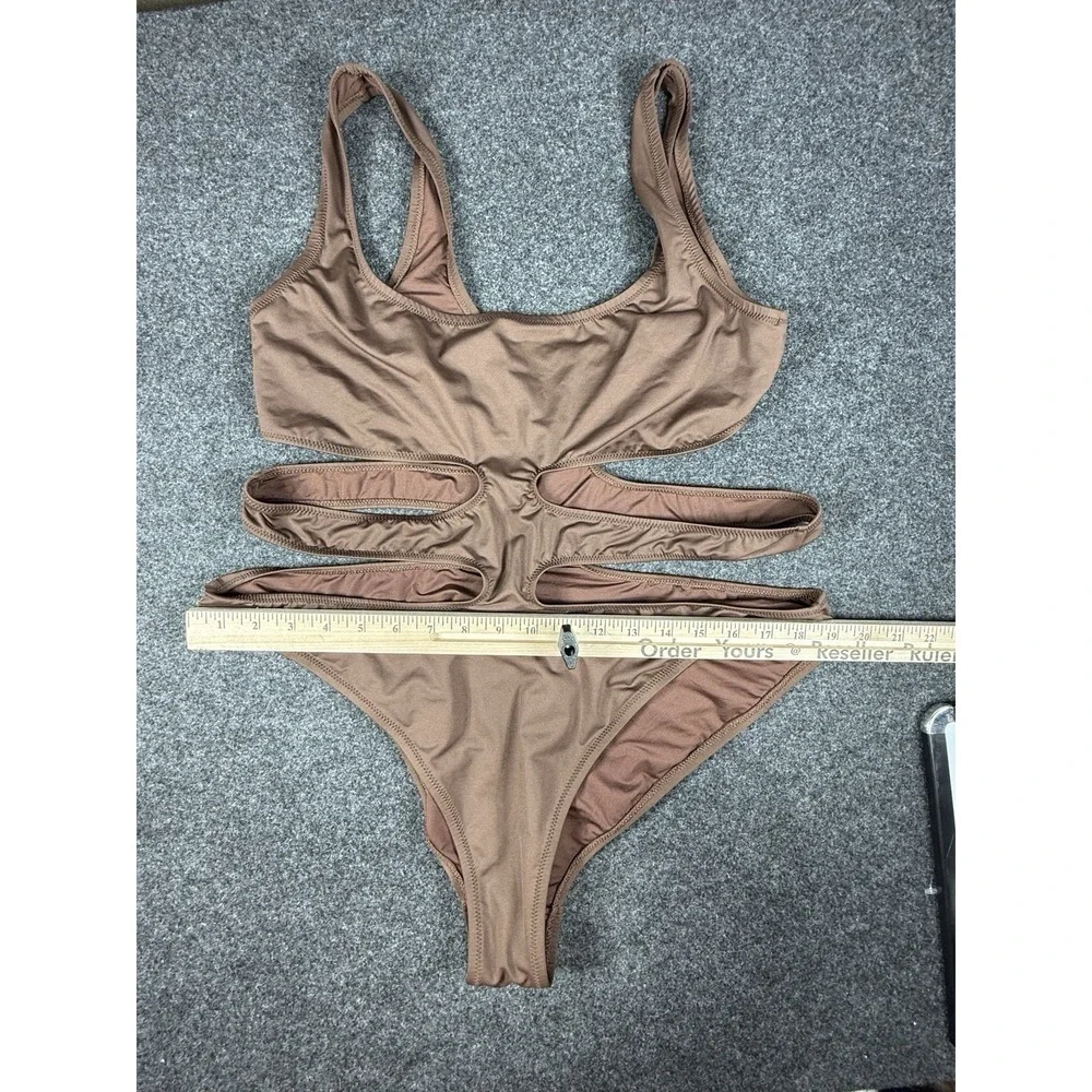 SKIMS Monokini Swimsuit Cocoa 2X Sexy Summer Beachwear Unlined‎ Bodysuit